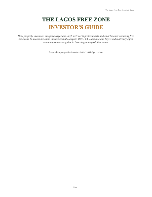 Cover of The Lagos Free Zone Investor's Guide